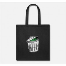 Cartoon Trash Garbage Monster Cookies Funny Idea Black Tote Bag